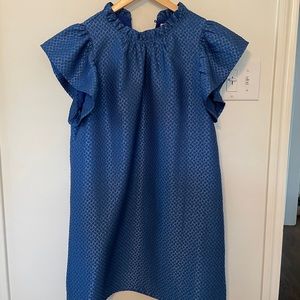 THML Bridgette Blue Ruffle Sleeve Dress NWT